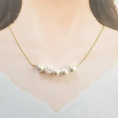 コットンパールとパールボールのネックレス　n24420 お呼ばれ 披露宴 華やか 前撮り 結婚式 パーティー ウエディング ブライダル フォーマル 成人式 卒業式 入学式 セレモニー パーティー 大人可愛