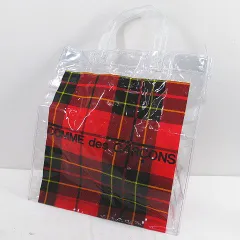COMME des GARÇONS トートバッグ レッドチェック ビートルズ コムデギャルソン トートバッグ タータンチェック-赤