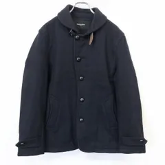 古着 ナノユニバース nano・universe メルトン ラウンドカラー ステンカラー コート 裏地付き 長袖 ウール×ナイロンなど M ネイビー 紺 メンズ