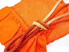 【着物】和装小物 帯揚げ帯締めセット 帯揚 帯締 振袖用 総絞り 丸組 撚り房 金糸 24w-7446