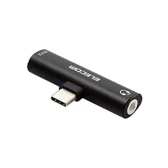 エレコム 音声変換アダプタ Type-C-4極φ3.5mmイヤホンジャック 給電機能付 USB Power Delivery60W対応 ブラック