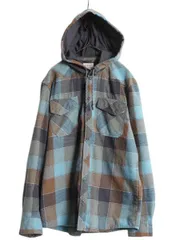 【お得なクーポン配布中!】 エルエルビーン フード付き フランネル ウエスタン シャツ メンズ M / LLBEAN ネルシャツ チェック マルチカラー 長袖シャツ パーカー ネル