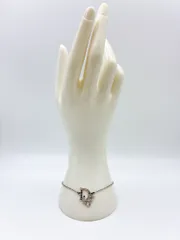 ChristianDior/クリスチャンディオール　CDロゴ　ブレスレット　ラインストーン　シルバー　ヴィンテージ　ジュエリー　アクセサリー　FC-os002