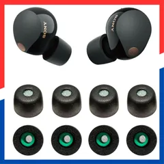 【即日発送】メモリーフォーム フィット感向上 スポンジ 付けたまま充電可能 快適 柔らかい SONY用 滑り止め 遮音性 Case イヤーチップ the in Fit 収納ケース付 フィルター付 耳垢ガード 低反発ウレタン製 黒 8個 交換用 WF-1000x