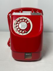 動作確認済み　ダイヤル式　昭和レトロポップ 赤電話　レプリカ看板　公衆電話 動作確認済み ダイヤル式 昭和レトロポップ 赤電話 レプリカ看板 公衆