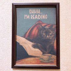 164:   諸君！勉強しとるかね？        【フレーム付】パロディアート 猫　ポスター