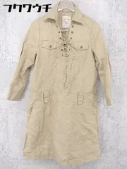 ◇ ADAM ET ROPE アダムエロペ リネン混 長袖 膝丈 ワンピース サイズ38 ベージュ系 レディース 【中古】 【1002802454516】
