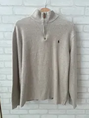 値下げポロ ラルフローレン POLO RALPH LAUREN ハーフジップ スウェット ポニー 刺繍 アイボリー オフホワイト 希少