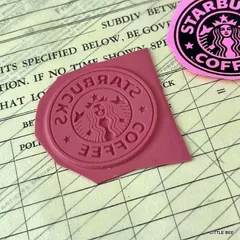 242・E-1286　starbucks coffee　旧ロゴ　ラバースタンプ　輸入スタンプ　スタバ　スターバックス　ロゴマーク　ロゴスタンプ　ハンコ　輸入　アメリカ雑貨　スタンプ　ハンコ