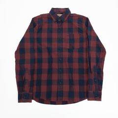 HOLLISTER ホリスター  チェック柄長袖シャツ レッド系 ポケット付き ワンポイント S B202507