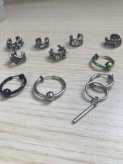 【在庫処分】 イヤーカフ フェイクピアス 10点セット メンズ fp-993