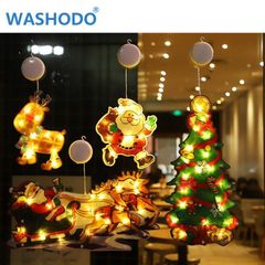 クリスマス電飾LEDライト 電池式 吸盤式  簡単取付 イルミネーションライト 新年の飾り、ガーデンのインテリアに　室内の壁、軒下の飾り付けや窓飾りに 店舗 パーティーやイベントのデコレーションに