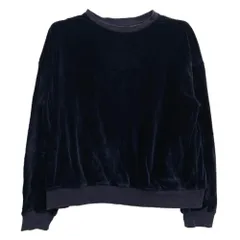 UNUSED アンユーズド US0997 velour crew neck shirts ベロア クルーネック スウェット トレーナー ネイビー系 2【中古】のサムネイル
