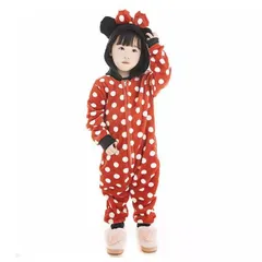 ハロウィン ミニーマウス フランネル長袖パジャマ 子供用 保温 キャラクター着ぐるみ 女の子
