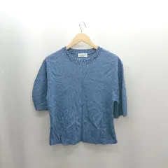 ◇ ⊂ OPAQUE.CLIP オペーク ドット クリップ 七分袖 カットソー サイズM サックスブルー レディース E  【1502060017336】