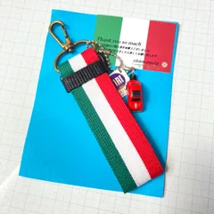 No.554 FIATミニカーストラップ付き（赤）キーホルダー　ハンドメイドのサムネイル