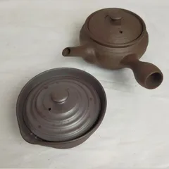 煎茶道具 桑名万古 梅友在銘 手捻り 宝瓶急須☆時代物☆ 工芸品
