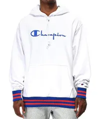 CHAMPION (チャンピオン) US パーカー プルオーバー Champion Rib Trim White Hoodie