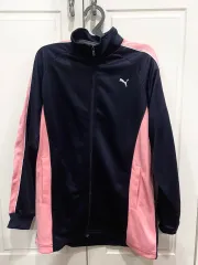 新品 最終価格) ヴィンテージ PUMA(プーマ) ジャージ ジップアップジャージ ネイビー ピンク