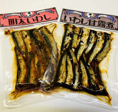 うちの海産　２種セット　いわし甘露煮１５０ｇ×１袋　明太いわし１３０ｇ×１袋　セットがお得　いわし甘露煮　明太いわし　いわし煮つけ