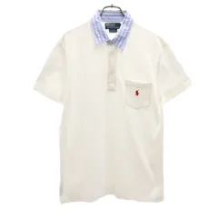 Polo by Ralph Lauren ポロバイラルフローレン 半袖 カスタムフィット ポロシャツ M ホワイト 鹿の子 メンズ 古着