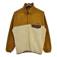 patagonia パタゴニア SYNCHILLA シンチラ スナップT フリースジャケット アウトドア バイカラー ブラウン(メンズ S)中古 古着 T1840