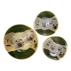 🦀神田川俊郎🦀レンジパックセット　レンジパック１点 小皿２点🥢とても上品な高級皿のセットです✨蟹の絵デザインも素敵です♪♪
