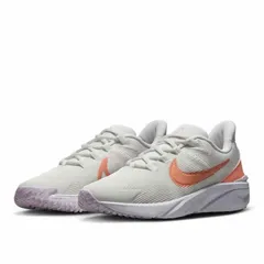 ナイキ ジュニア スニーカー 子供靴 22.5-25cm ランニングシューズ NIKE スターランナー 4 NN GS ひも靴 ローカット キッズシューズ 大きいサイズ 子ども 運動靴  nike STAR RUNNER 白/オレンジ /DX7615-104