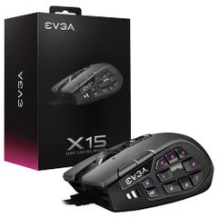 EVGA USB ゲーミングマウス X15 MMO 8K 有線 ブラック カスタマイズ可能 16000DPI 5プロファイル 20ボタン エルゴノミック 904-W1-15BK-KR [X15。]