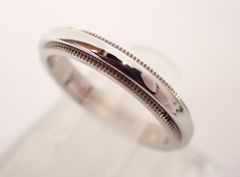 美品 TIFFANY&Co.(ティファニー) ミルグレインリング Pt950 7.5号 8号 5.3g プラチナ 指輪 レディース ブランド アクセサリー シンプル