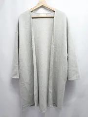 ◇ ⊇ nano universe ナノ ユニバース 長袖 ロング カーディガン サイズF ライトグレー系 レディース E  【1507230014474】