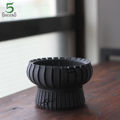 3Dプリント鉢 3Dプリンター鉢 作家鉢 植木鉢 Green5【メッシュ105BM】105mm：マットブラック