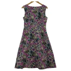 NATURAL BEAUTY  ナチュラルビューティー 総柄 ノースリーブワンピース size38/パープル系