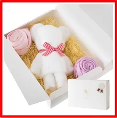 【送料無料 】1.ホワイト_1セット ブルーム 今治タオル タオルベア タオルギフト ベア & お花 かわいい タオル ギフト プレゼント ボックス入り 日本製