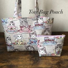 ハンドメイド パネル トートバック ポーチ 2点セット チワワ ワン