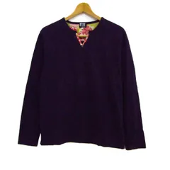 タケオキクチ 長袖Ｔシャツ スリットネック トップス メンズ 3サイズ パープル TAKEO KIKUCHI 【中古】