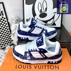 LOUIS VUITTON Trainer デニムレザーカジュアルロートップファッションスニーカー｜本日限定特価｜新品未使用-WTO輸入2