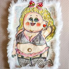 立体 布イラスト ぽっちゃりセクシー おデブちゃんレディ 壁掛け インテリア