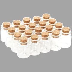 ルボナリエ 小瓶 コルク瓶 コルク栓 ガラス瓶 ガラス 容器 小分け５ml-30ml 20本 セット 瓶 (クリア 5ml) [クリア 5ml]
