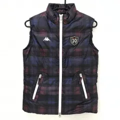 カッパ ダウンベスト パープル×ネイビー チェック  レディース M ゴルフウェア Kappa