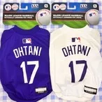 MLB公式 犬服 ペット服 ロサンゼルス・ドジャース 大谷翔平モデル ユニフォームTシャツ Lサイズ