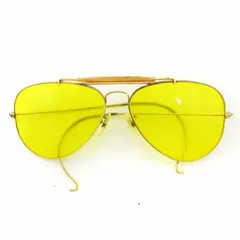 レイバン RAY BAN B&L ヴィンテージ USA製 サングラス ラウンド メタル ブローバー カラーレンズ 黄色 イエロー ゴールドカラー アイウェア ☆AA★
