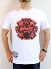 メキシコ　アステカカレンダリオＴシャツ　エスニックTシャツ　Mexico T-shirt　メキシコ古代文明Ｔシャツ