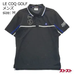 LE COQ GOLF ルコックゴルフ 半袖ポロシャツ ブラック系 M ［240001897434］#