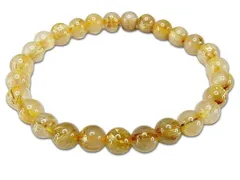 タイチン入りゴールドルチルクォーツ天然石ブレスレット7mm前後165mm男女兼用金運健康運