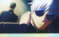 【中古】アクリルスタンド・アクリルパネル 五条悟(背景夏油) 「呪術廻戦 懐玉・玉折 場面写(OP) トレーディングアクリルブロック」