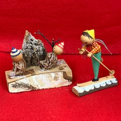 まとめて 一刀彫 木っ端人形 登山人形 白樺 昭和レトロ 民芸 山本鼎