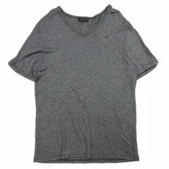 テットオム TETE HOMME リヨセル Vネック Tシャツ 半袖 ストレッチ ジャージー生地 ロゴ 刺繍 プルオーバー カットソー L 紺 ネイビー メンズ ♪8のサムネイル
