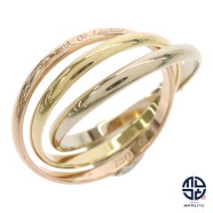 Cartier カルティエ 750 K18 18金 ピンクゴールド イエローゴールド ホワイトゴールド トリニティ リング スモールモデル 指輪 ジュエリー アクセサリー ブランド #48 約8号