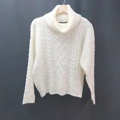 ◇ INGNI イング ケーブル編み タートルネック 冬物 アクリル100％ 長袖 ニット サイズM ホワイト レディース E  【1310130006988】